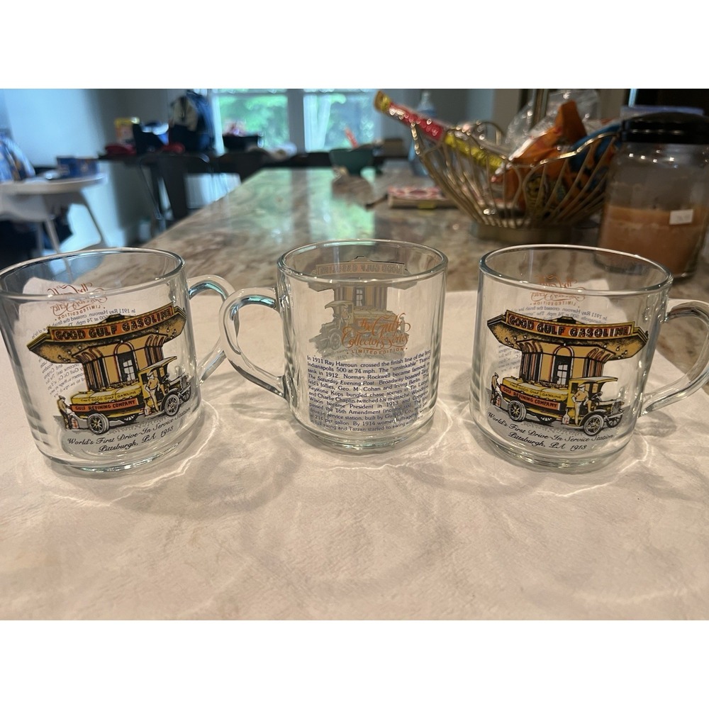 Vintage Limited Edition The Gulf Collectors Series Gasoline Tumbler Bar Glass